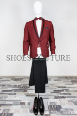 Costum Ceremonie Barbati , Slim Fit,Cod:170-165 (Culoare: Bordo, Marime Costum: 56) foto