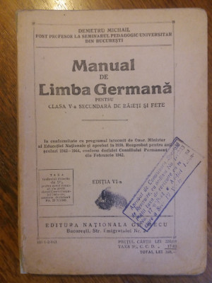 Manual de limba germana 1943 / R3P5F foto