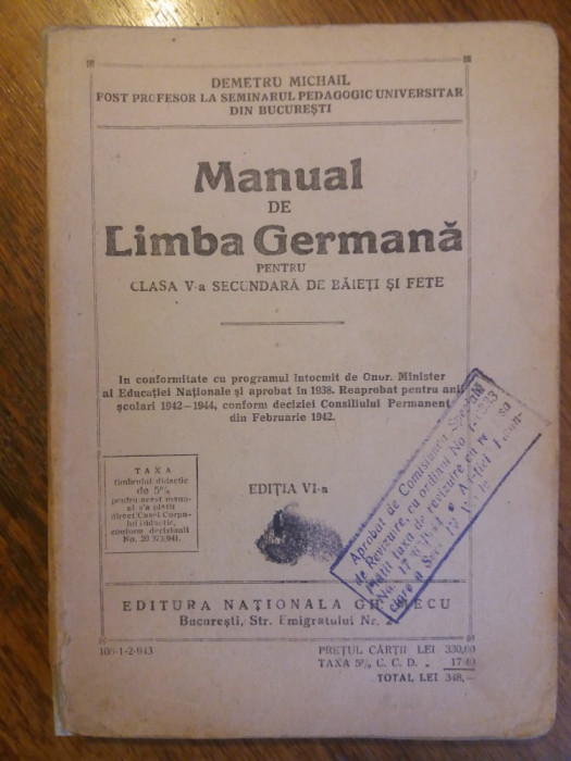 Manual de limba germana 1943 / R3P5F