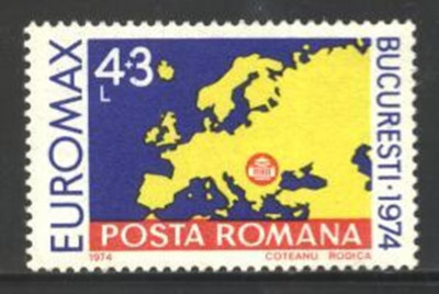 Romania 1974 - HARTA EUROPEI, EUROMAX, timbru nestampilat, DF12 foto