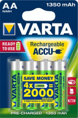 Varta - Set 4 Acumulatori , baterii reincarcabile AA , HR6 , 1350mah foto