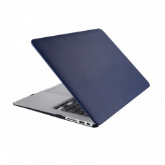 Husa din piele ecologica pentru MacBook Air 13-inch A1466 / A1369, albastru inchis foto