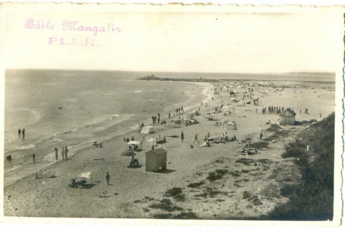 CP Z541 - BAILE MANGALIA -PLAJA -CIRCULATA 20 IULIE 1934 CATRE ABRAMOVICI-BRAILA