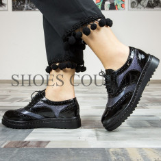 Pantofi casual dama din piele naturala,Cod:480 Negru (Culoare: Negru, Marime Incaltaminte: 40) foto