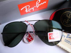 Ochelari Ray Ban Aviator 3025 Rama neagra Lentile verzi foto