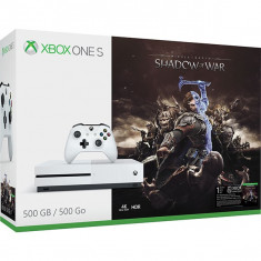 Consola MICROSOFT Xbox One S 500 GB, alb + Joc Shadow of War foto