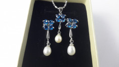 Set bijuterii Pearl Blue Sapphire Cod produs: SP125 foto