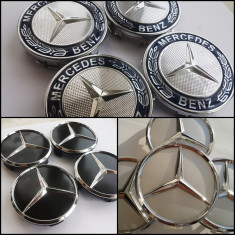 Capace jante aliaj Mercedes diametru 75mm set 4 bucati 3 modele foto