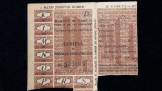 TICHET - CARTELA DE PRODUSE INDUSTRIALE - ANUL 1954 - 3 M TESATURA BUMBAC foto