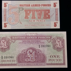 BANCNOTA MILITARA BRITANICA -ONE POUN SI FIVE PENCE -STARE F.BUNA - ANII 1948-62