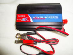 Invertor auto 300W 12V 220V cablu priza clesti baterie foto
