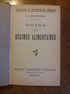 Guide des regimes alimentaires - Dr. Lecoudray / R8P1S foto