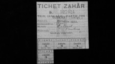 TICHET ZAHAR - CARTELA ZAHAR - ANUL 1955 - RATIE DE ALIMENTE PERIOADA COMUNISTA foto