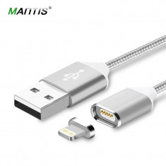 Cablu date si incarcare cu cap magnetic si inserit metalica pentru Apple foto