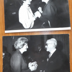 2 fotografii cu Mia Groza si Clea si Enrique Lupiz la ONU ,carte vizita ,anii 70