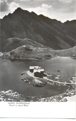 CP Z651 - MUNTII FAGARASULUI -PISCUL SI LACUL BALEA-RPR-DATATA 1954 -NECIRCULATA foto