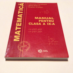 MANUAL PENTRU CLASA A IX-A LAURENTIU PANAITOPOL,M.BALUNA-RF10/0 foto