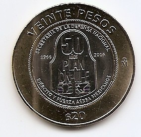 Mexic 20 Pesos 2017 - (DN-III-E Plan) 32 mm, KM-988 UNC !!! foto