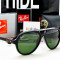 Ochelari Ray Ban Cats 4125 Rama neagra Lentile Verzi