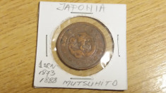 CR2 - MONEDA JAPONIA - 1 SEN - MUTSUHITO - EMIS IN PERIOADA 1873-1888 foto