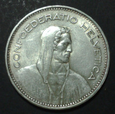 Elvetia 5 francs 1965 Argint foto