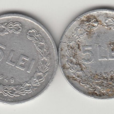 ROMANIA - 5 lei 1949 + CADOU 5 LEI 1950, RPR , L 1.41