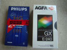 Lot 3 Casete Video VHS (1 Philips HG 195 + 2 AGFA GX E240) - NOI Sigilate foto