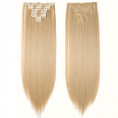 Extensii par natural clip-on, blond, 50 cm, 100 g foto