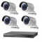 Kit 4 camere supraveghere IP cu POE exterior Hikvision 5MP 30m IR+NVR 4K Hikvision POE