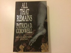 all that remains patricia d cornwell a dr kay scarpetta mystery carte lb engleza foto