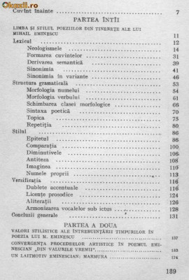 G I Tohaneanu - Studii de stilistica eminesciana foto