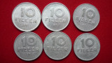 10 FILLER 1972, 1976, 1983, 1984, 1987, 1989. LOT 6 BUC. UNGARIA, Europa