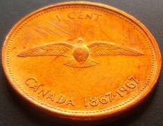 Moneda CENTENARUL CONFEDERATIEI 1 Cent - CANADA , anul 1967 *cod 337 foto