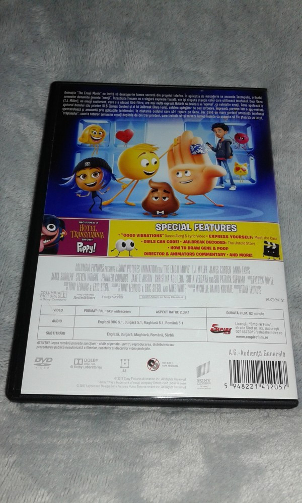 Emoji Filmul: Aventura zambaretilor / The Emoji Movie - DVD dublat limba  romana | arhiva Okazii.ro