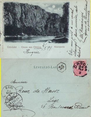 Orsova - Dunarea la Cazane- clasica 1899 foto