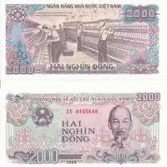 !!! VIETNAM - 2.000 DONG 1988 - P 107 a - UNC