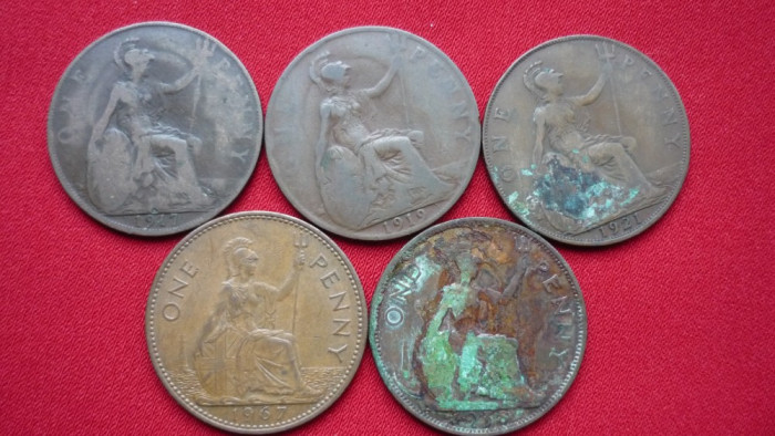 ONE PENNY 1917, 1919, 1921, 1938, 1967.