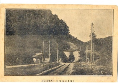 CP Z928 -BUSTENI -TUNELUL -CIRCULATA 1921 -EDIT. V. TEODORESCU,,BAZARUL BUSTENI&amp;quot; foto