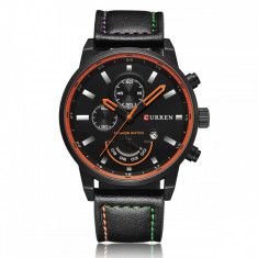 CEAS BARBATESC CURREN FASHION WATCH NEGRU foto