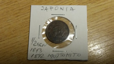 CR2 - MONEDA JAPONIA - 1/2 SEN - MUTSUHITO - EMIS IN PERIOADA 1873-1892 foto