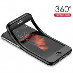 Carcasa 360 silicon TPU protectie full body pt Apple iPhone 7 8 - NEGRU foto