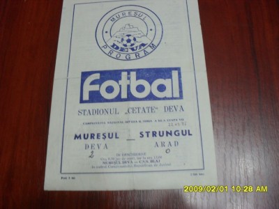 program Muresul Deva - Strungul Arad foto