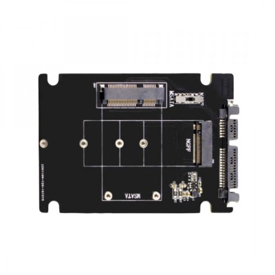 2in1 adaptor convertor mSATA + M.2 NGFF la SATA 3 2.5 inch pt SSD foto