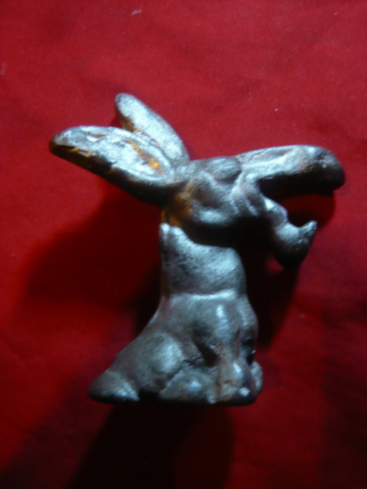 Statueta comica veche , metal - Cap de Magar , h= 9,5 cm