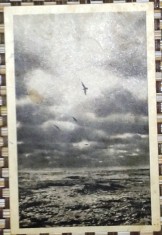 ROMANIA 1956. CONSTANTA. PEISAJ MARIN. CARTE POSTALA ALB-NEGRU CIRCULATA (PC28)