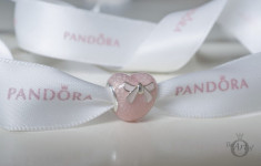 Talisman PANDORA inima charm original argint - cutie foto