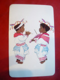 Ilustrata de Autor- Folklor -2 copii Mexicani - Muzicanti, Circulata, Printata