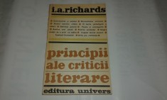I.A. RICHARDS - PRINCIPII ALE CRITICII LITERARE foto