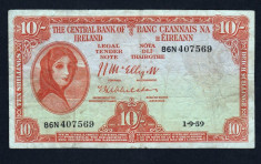 Irlanda 10 Shillings [1] 1959 P#56 foto