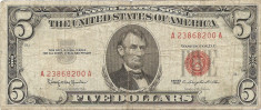 Statele Unite (SUA) 5 Dolari 1963 - Red seal - 23868200, P-383 foto